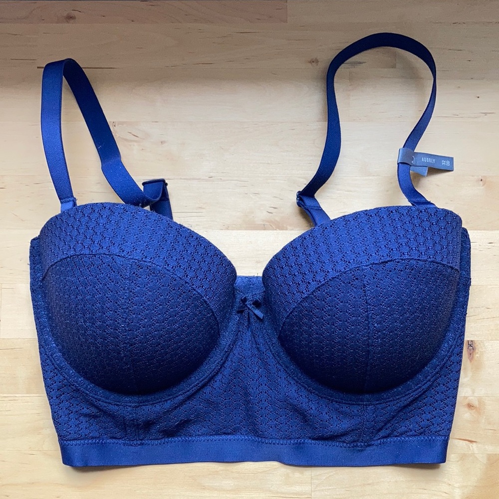 Aerie navy blue lightly lined Audrey bra 32DD